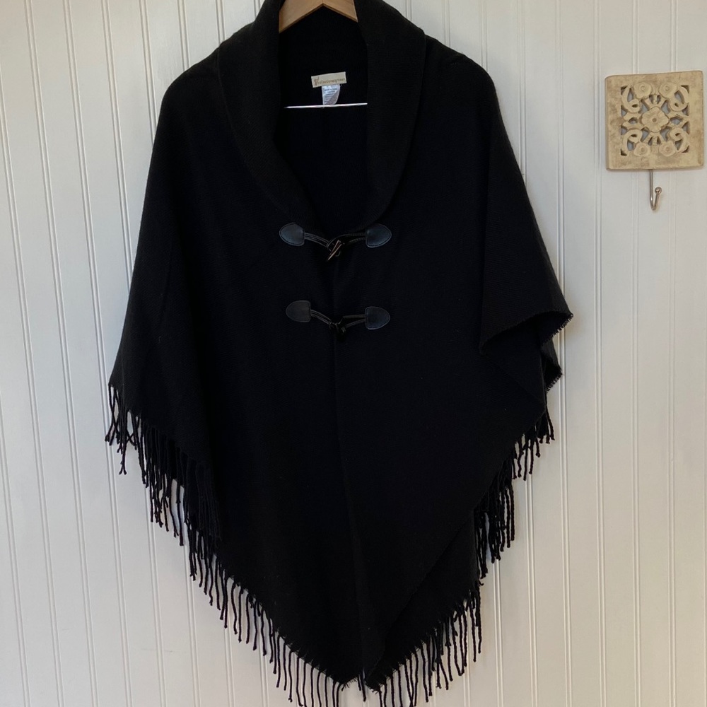 Black Knit Poncho